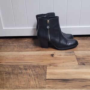 Vera Wang Black Ankle Boots with Zippers